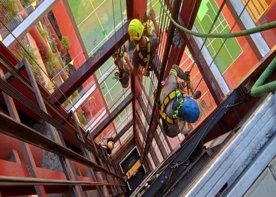 Painted elevator shaft, Metro Manila